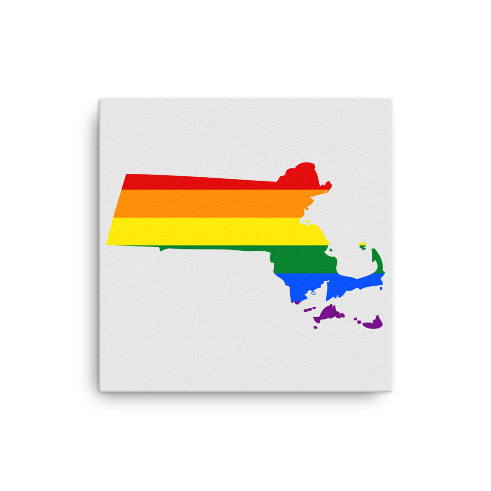 Massachusetts LGBTQ Pride Canvas Wall Art 16″×16″ Pride Massachusetts thin-canvas-_in_-16x16-front-642e20b4d5520