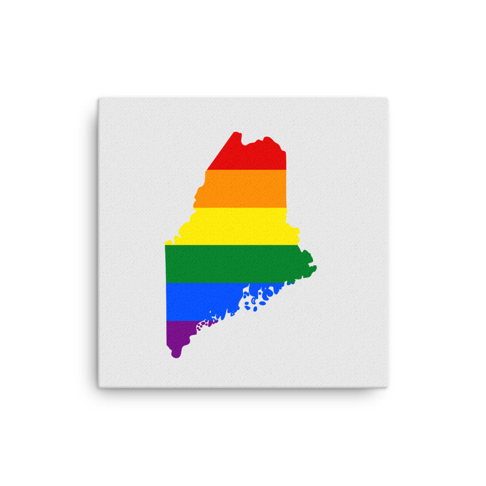 Maine LGBTQ Pride Canvas Wall Art 16″×16″ Pride Maine thin-canvas-_in_-16x16-front-642e224a2ca5a