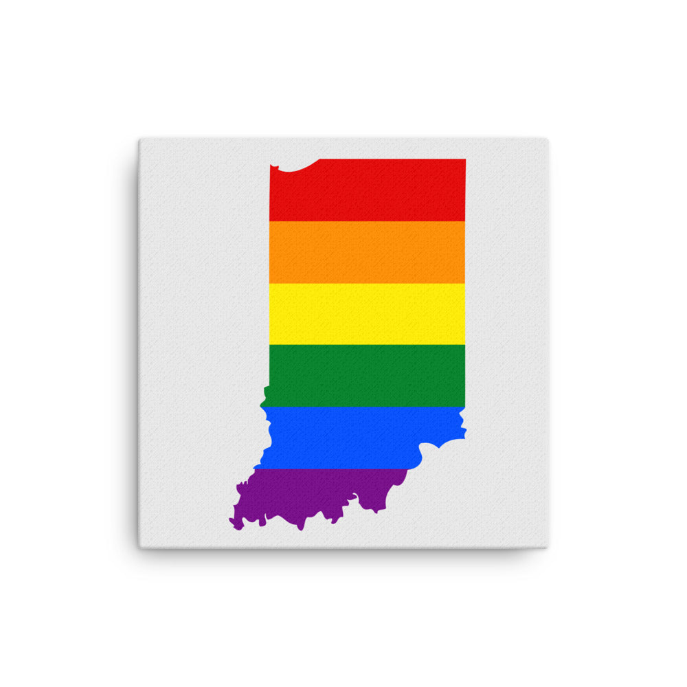 Indiana LGBTQ Pride Canvas Wall Art 16″×16″ Pride Indiana thin-canvas-_in_-16x16-front-642e25dbb144f