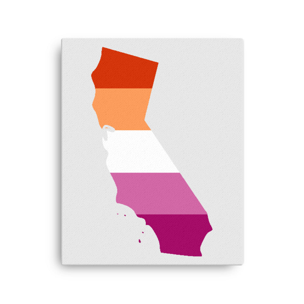 California Lesbian Pride Canvas Wall Art 16in×20in Lesbian California thin-canvas-_in_-16x20-front-638eacf6f0017