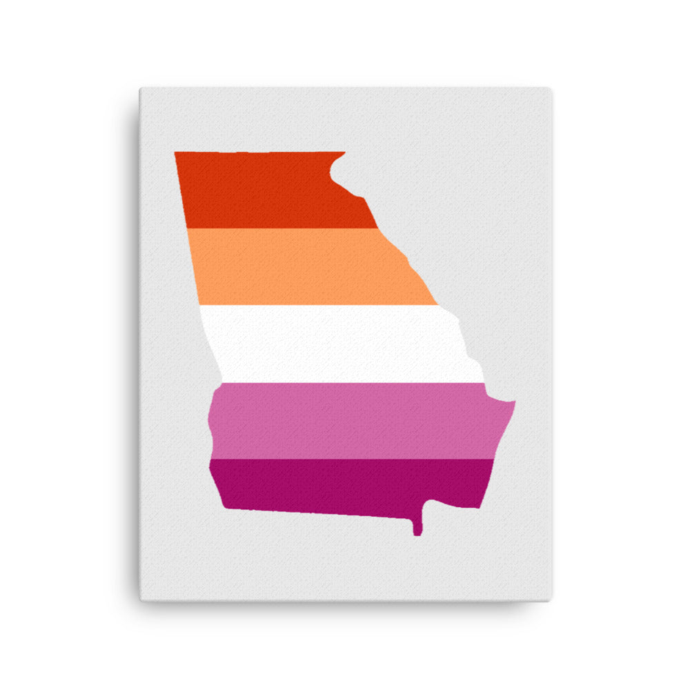 Georgia Lesbian Pride Canvas Wall Art 16in×20in Lesbian Georgia thin-canvas-_in_-16x20-front-63926389427af