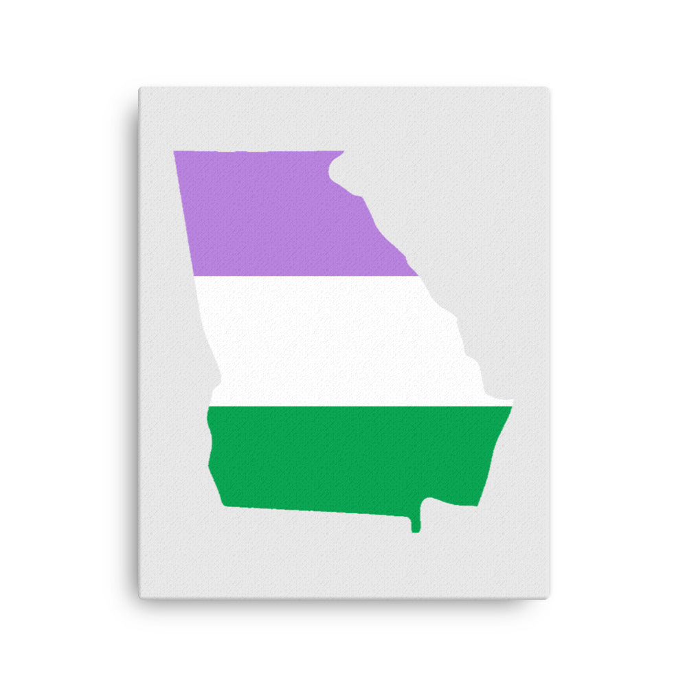 Georgia Genderqueer Pride Canvas Wall Art 16in×20in Genderqueer Georgia thin-canvas-_in_-16x20-front-63929ce920f57