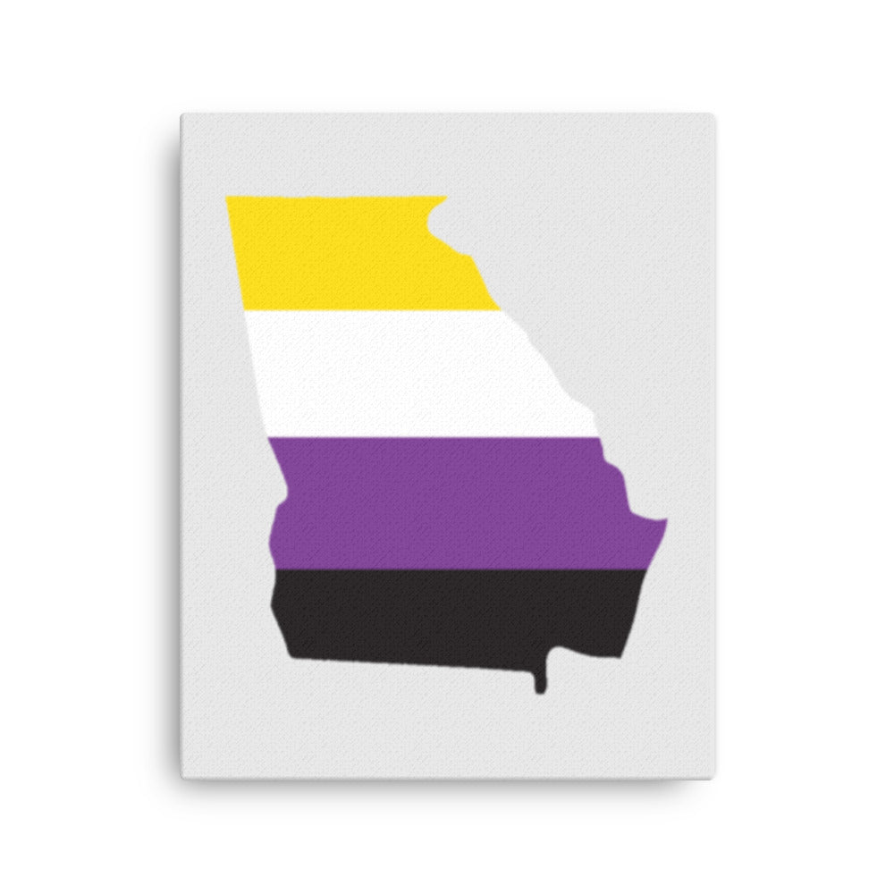 Georgia Nonbinary Enby Pride Canvas Wall Art 16in×20in Nonbinary Georgia thin-canvas-_in_-16x20-front-6392a596d9a4b