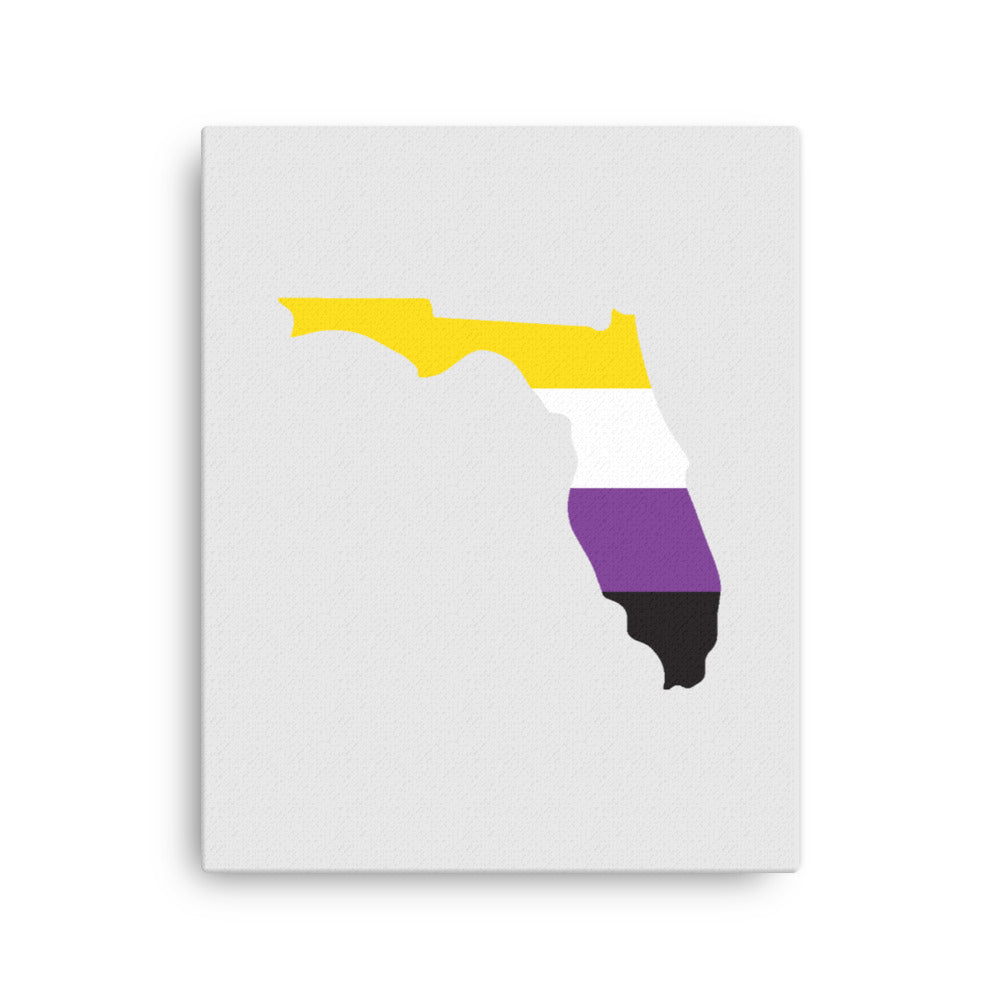 Florida Nonbinary Enby Pride Canvas Wall Art 16in×20in Nonbinary Florida thin-canvas-_in_-16x20-front-63991babc4385