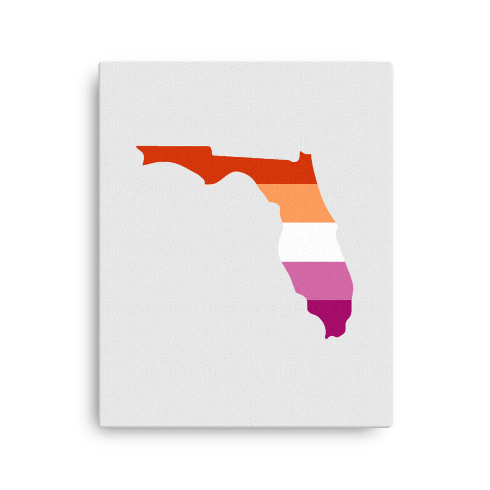 Florida Lesbian Pride Canvas Wall Art 16in×20in Lesbian Florida thin-canvas-_in_-16x20-front-63991c5910ea2