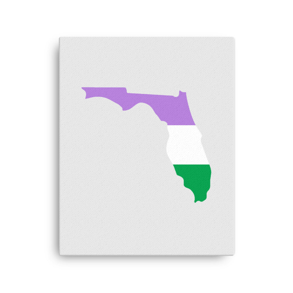 Florida Genderqueer Pride Canvas Wall Art 16in×20in Genderqueer Florida thin-canvas-_in_-16x20-front-63991cfd881fc