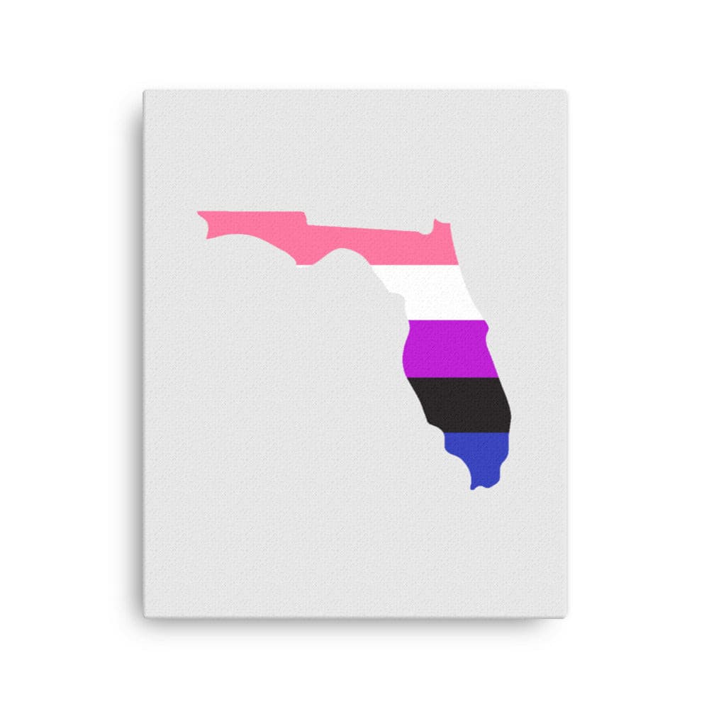 Florida Genderfluid Pride Canvas Wall Art 16in×20in Genderfluid Florida thin-canvas-_in_-16x20-front-63991d83d1b3a