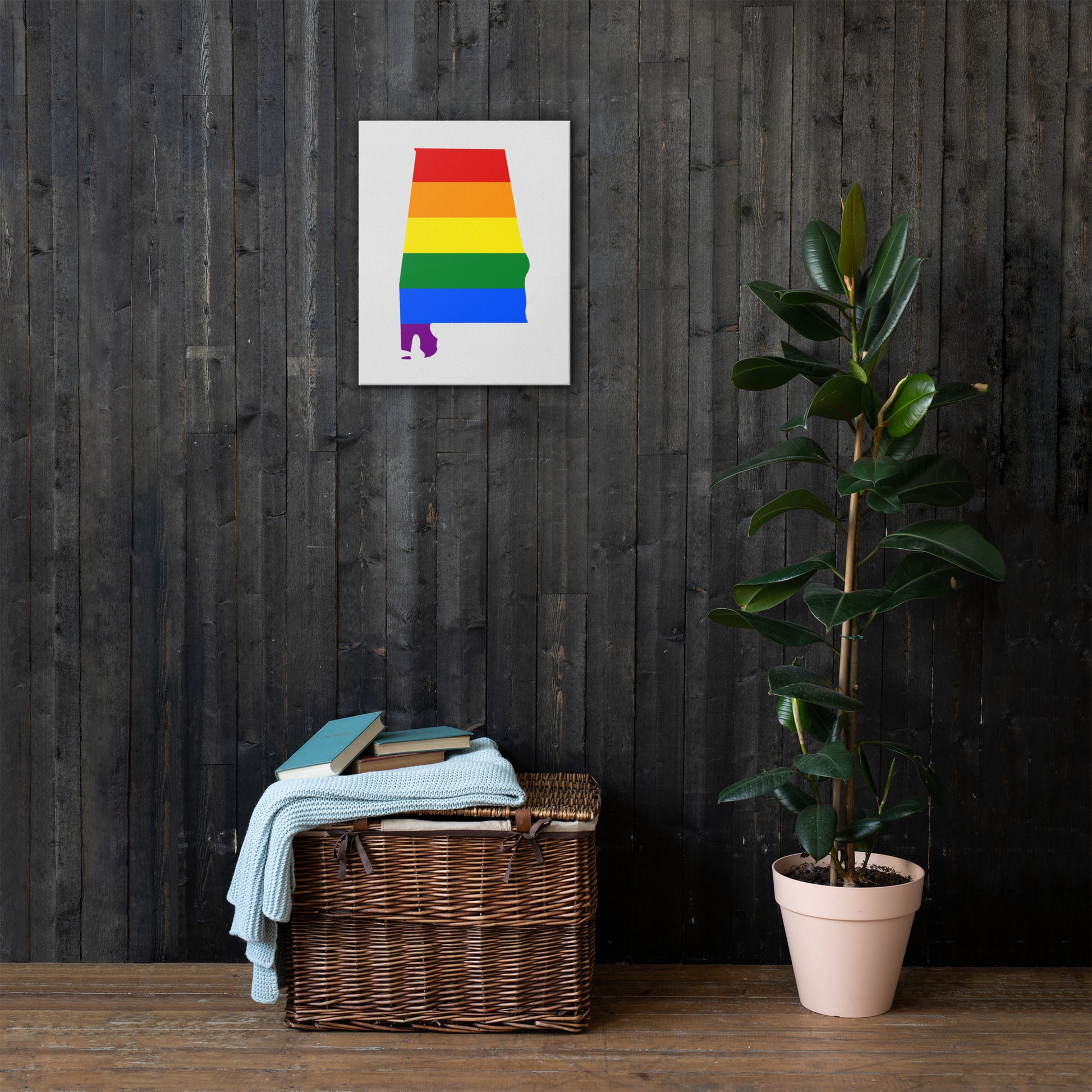 Alabama LGBTQ Pride Canvas Wall Art thin-canvas-_in_-16x20-front-63a51606c917a