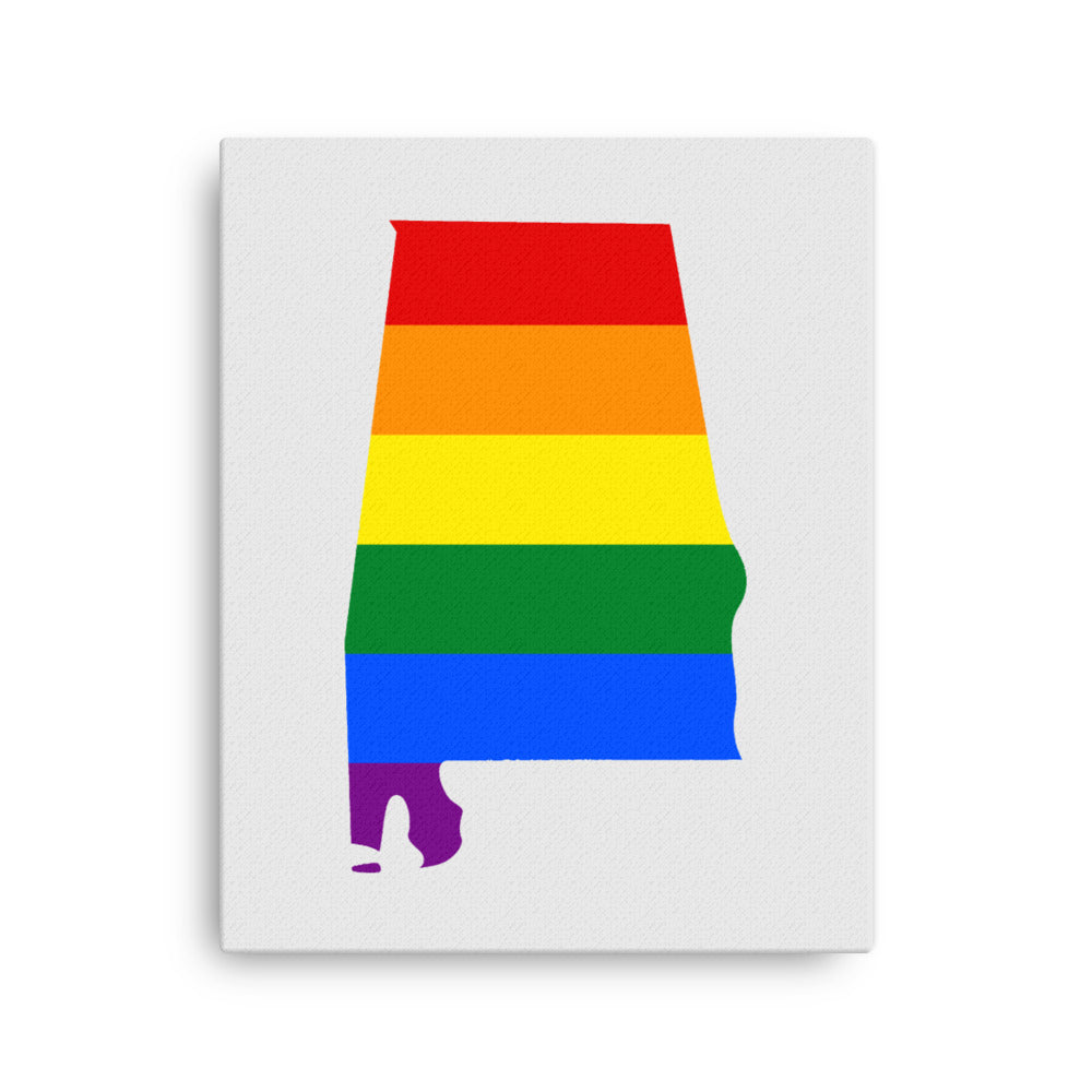 Alabama LGBTQ Pride Canvas Wall Art 16in×20in Pride Alabama thin-canvas-_in_-16x20-front-63a51a42ba5d8