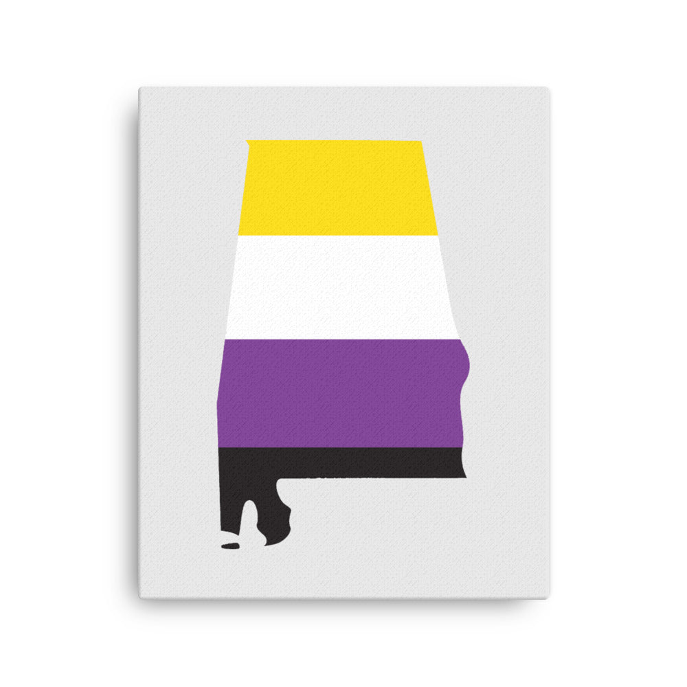 Alabama Nonbinary Enby Pride Canvas Wall Art 16in×20in Nonbinary Alabama thin-canvas-_in_-16x20-front-63a51bdc46f7b