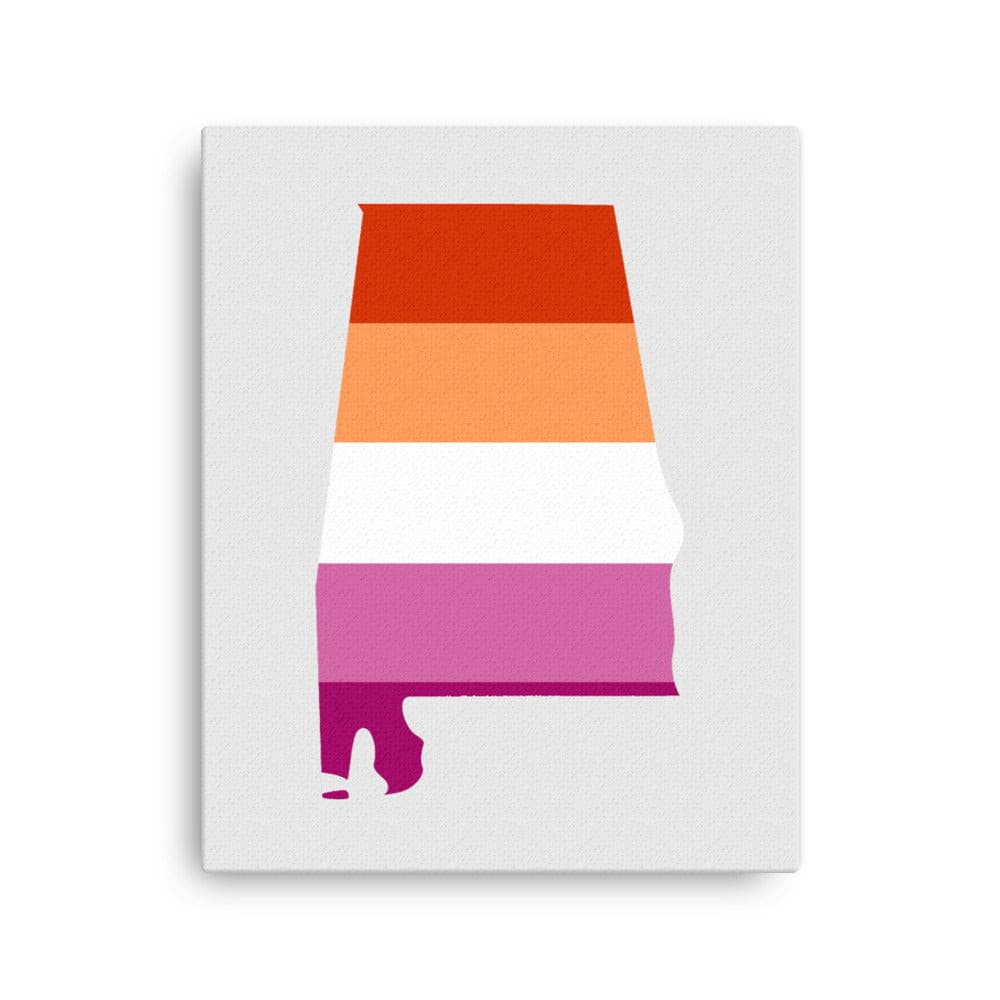 Alabama Lesbian Pride Canvas Wall Art 16in×20in Lesbian Alabama thin-canvas-_in_-16x20-front-63a51c19d0ab4