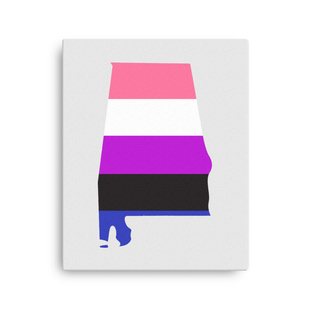 Alabama Genderfluid Pride Canvas Wall Art 16in×20in Genderfluid Alabama thin-canvas-_in_-16x20-front-63a51ccc39b87