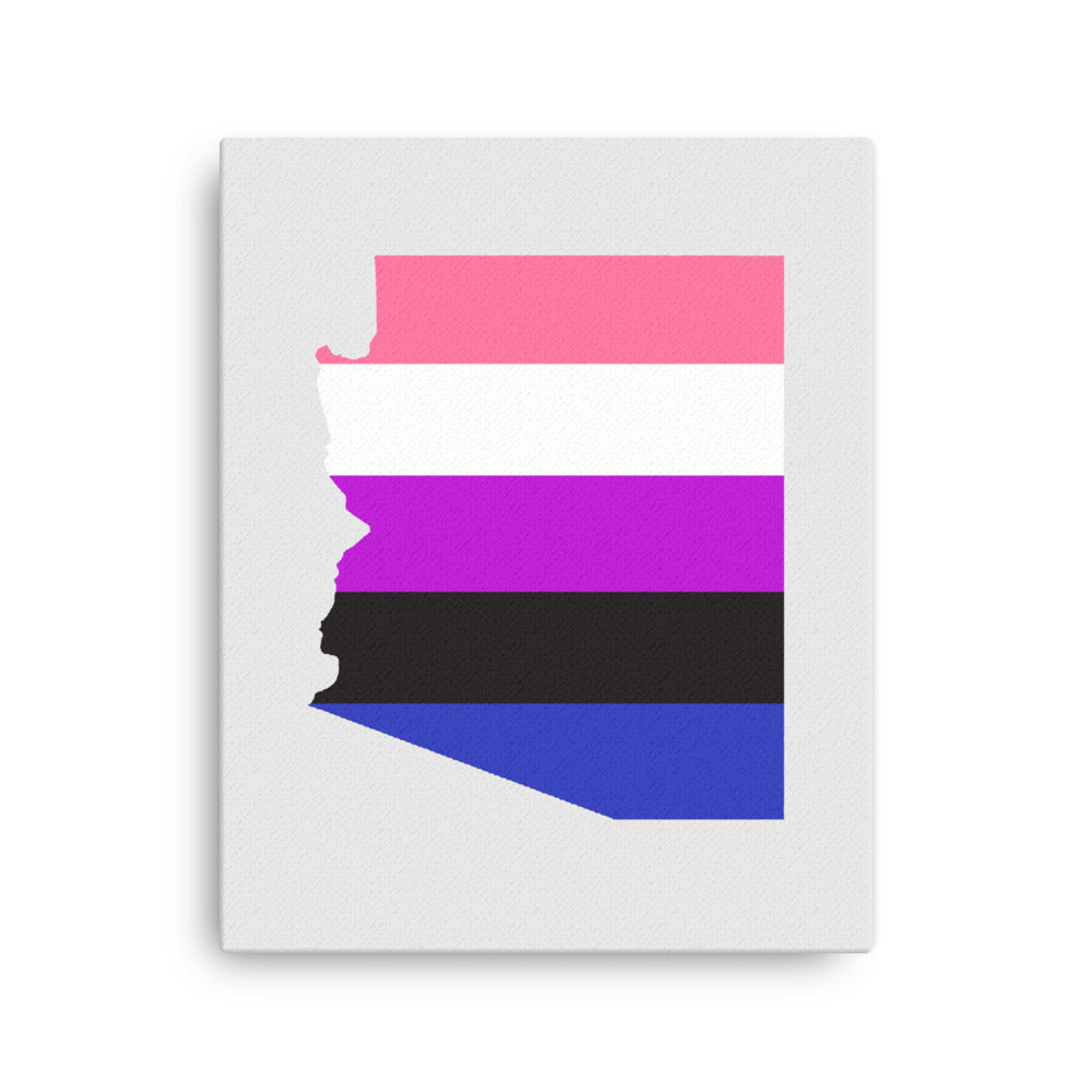 Arizona Genderfluid Pride Canvas Wall Art 16in×20in Genderfluid Arizona thin-canvas-_in_-16x20-front-63aba49b24843