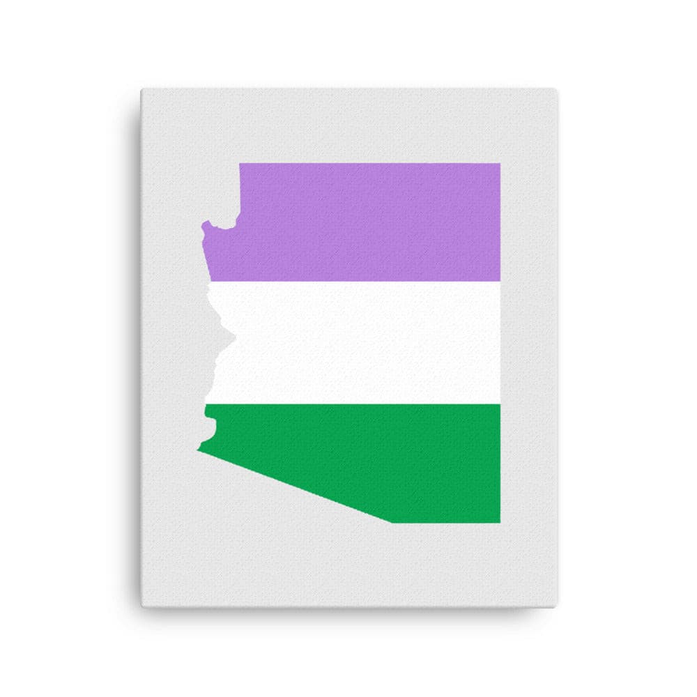 Arizona Genderqueerb Pride Canvas Wall Art 16in×20in Genderqueer Arizona thin-canvas-_in_-16x20-front-63abaa1cd8edf