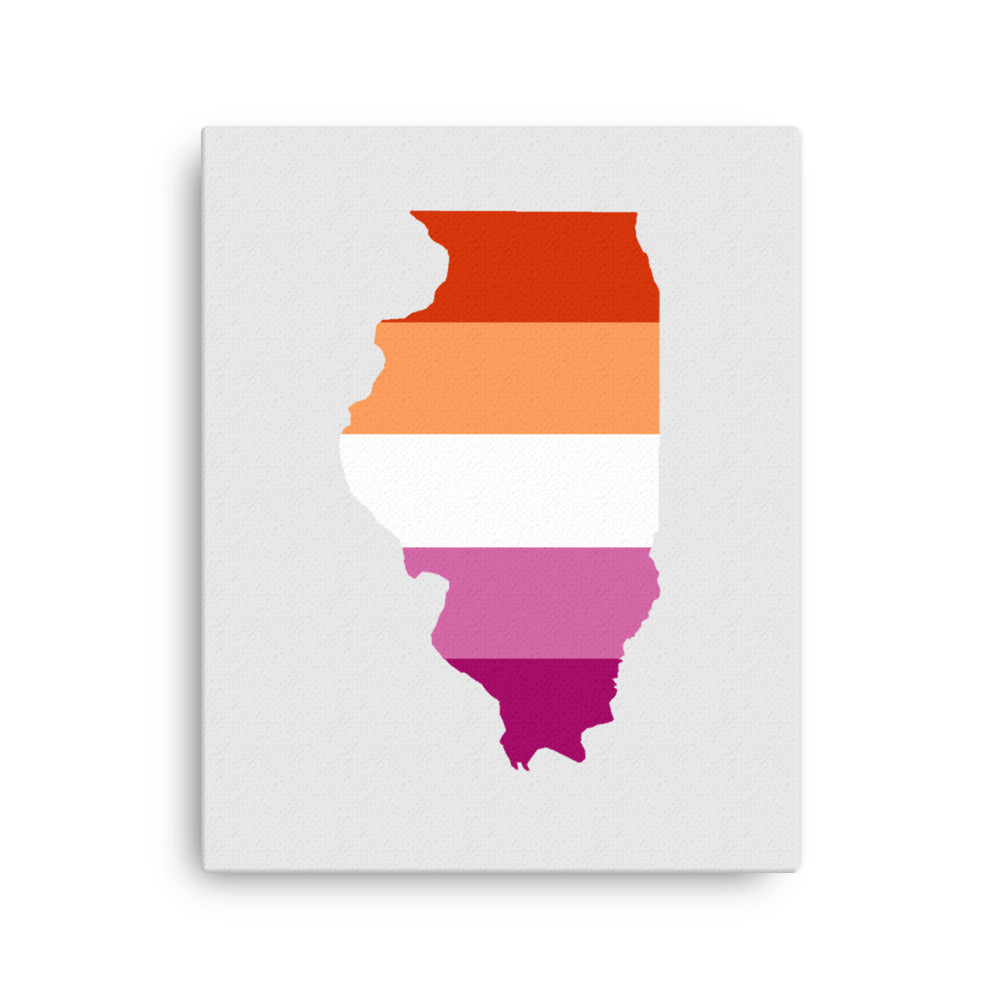 Illinois Lesbian Pride Canvas Wall Art 16″×20″ Lesbian Illinois thin-canvas-_in_-16x20-front-63ed79bc35a0e