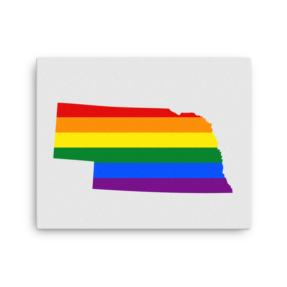 Nebraska LGBTQ Pride Canvas Wall Art 16″×20″ Pride Nebraska thin-canvas-_in_-16x20-front-6424e47f94ec0