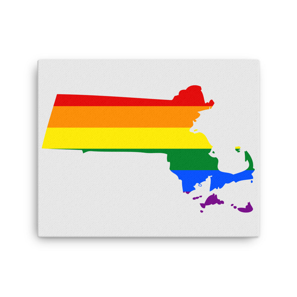 Massachusetts LGBTQ Pride Canvas Wall Art 16″×20″ Pride Massachusetts thin-canvas-_in_-16x20-front-642e20b4d559a