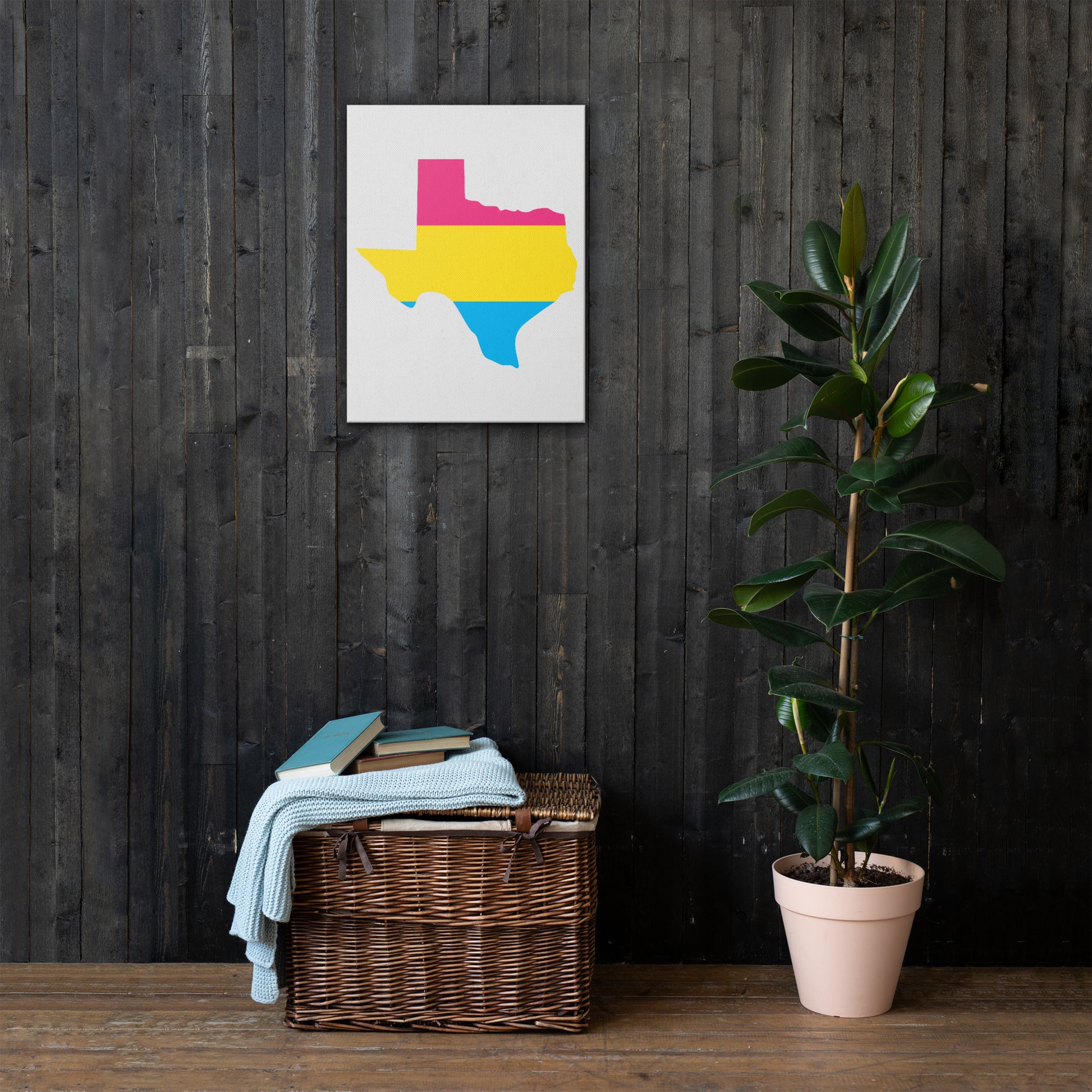 Texas Pansexual Pan Pride Canvas Wall Art thin-canvas-_in_-18x24-front-638cef340e64b