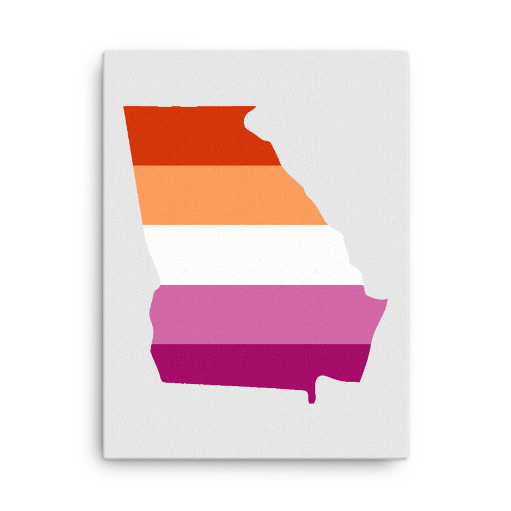 Georgia Lesbian Pride Canvas Wall Art 18in×24in Lesbian Georgia thin-canvas-_in_-18x24-front-6392638942851