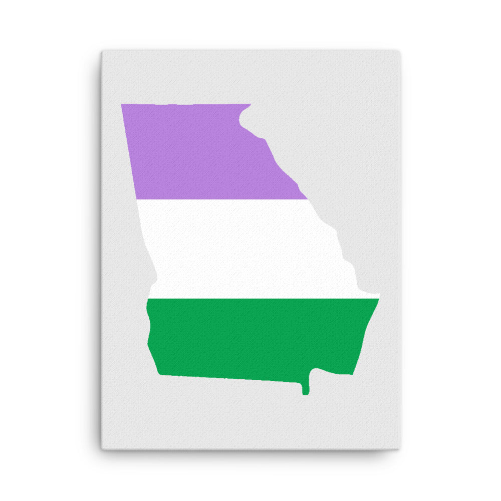 Georgia Genderqueer Pride Canvas Wall Art 18in×24in Genderqueer Georgia thin-canvas-_in_-18x24-front-63929ce921010