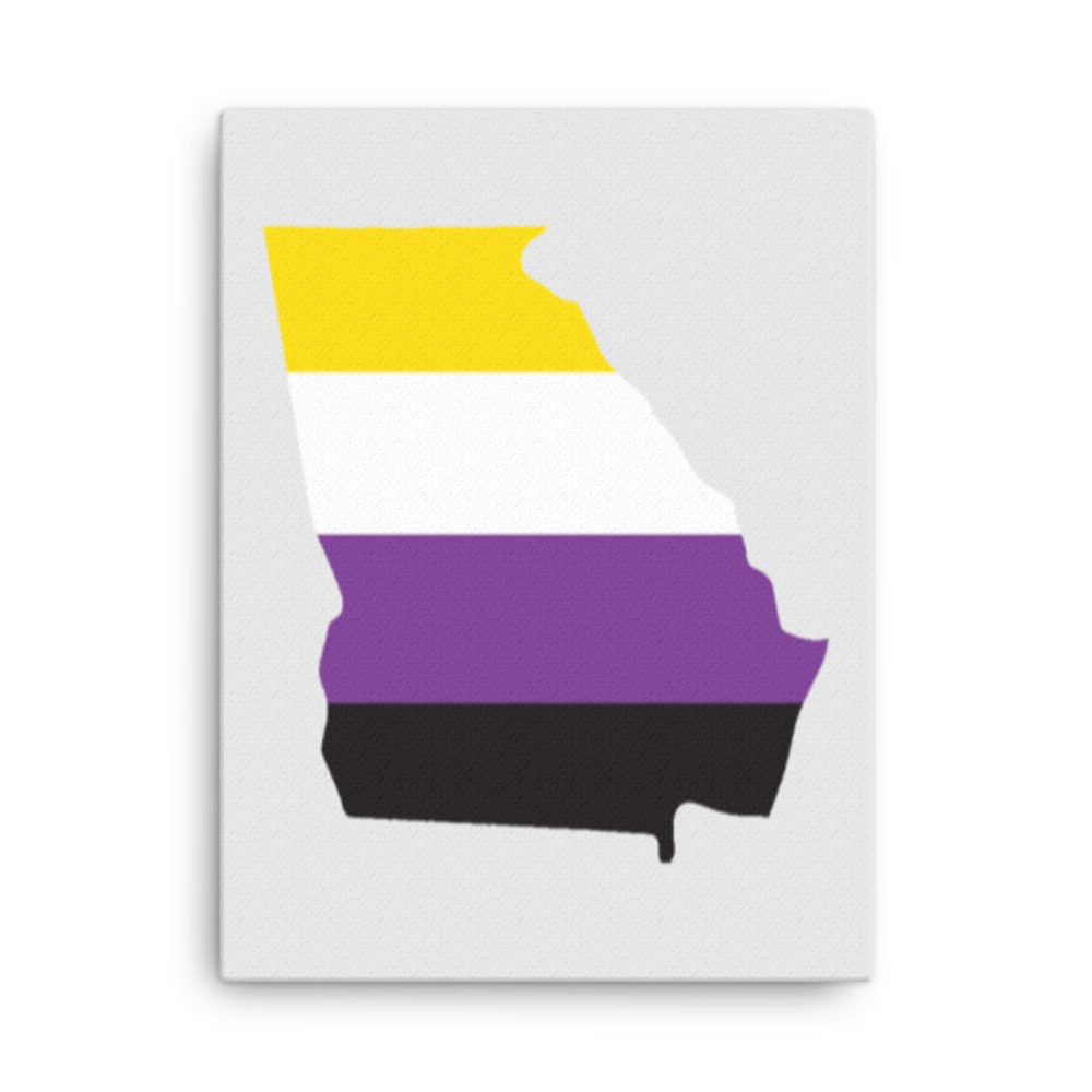 Georgia Nonbinary Enby Pride Canvas Wall Art 18in×24in Nonbinary Georgia thin-canvas-_in_-18x24-front-6392a596d9b15