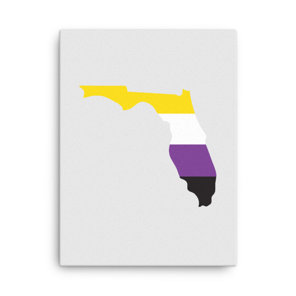 Florida Nonbinary Enby Pride Canvas Wall Art 18in×24in Nonbinary Florida thin-canvas-_in_-18x24-front-63991babc4408