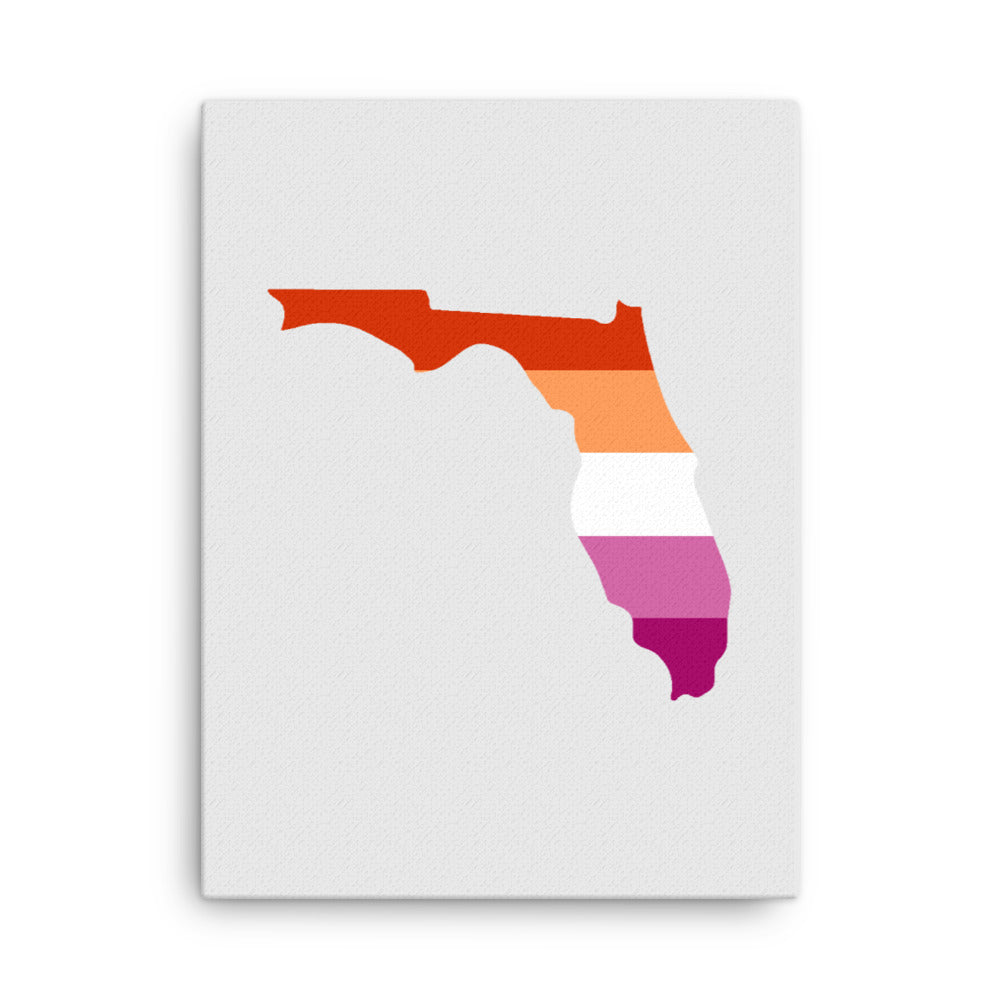 Florida Lesbian Pride Canvas Wall Art 18in×24in Lesbian Florida thin-canvas-_in_-18x24-front-63991c5910f6e