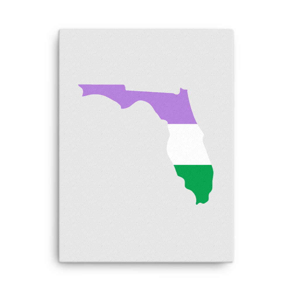 Florida Genderqueer Pride Canvas Wall Art 18in×24in Genderqueer Florida thin-canvas-_in_-18x24-front-63991cfd882c1