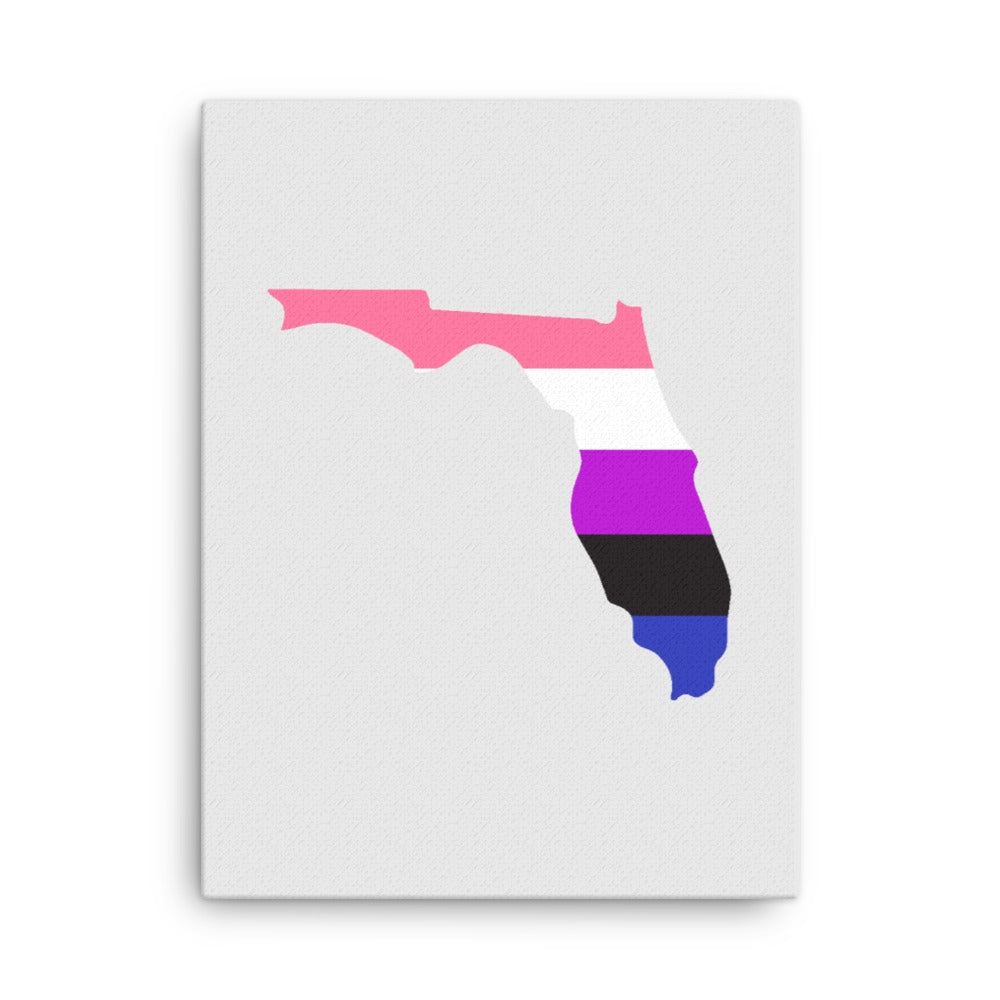 Florida Genderfluid Pride Canvas Wall Art 18in×24in Genderfluid Florida thin-canvas-_in_-18x24-front-63991d83d1bfb