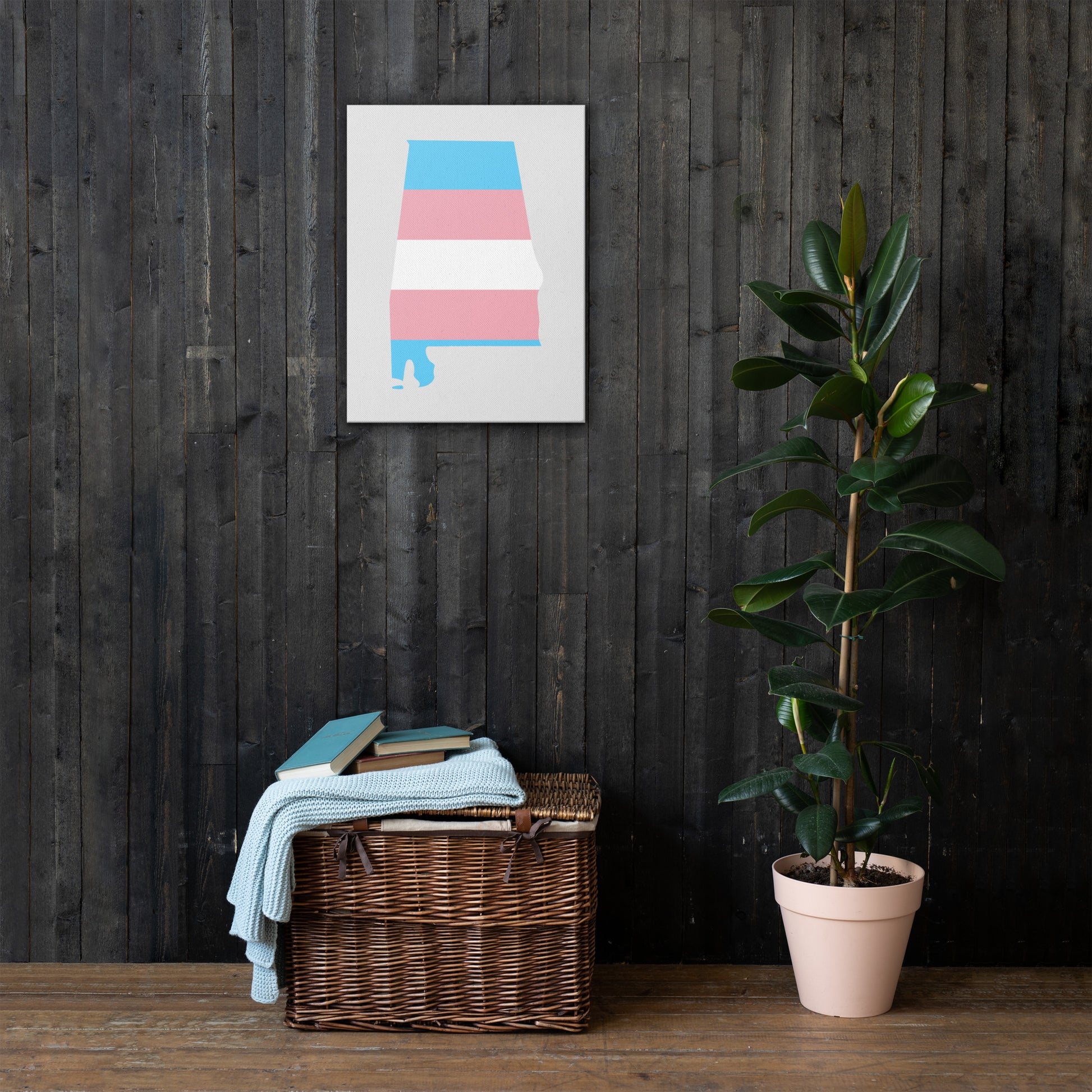 Alabama Transgender Trans Pride Canvas Wall Art thin-canvas-_in_-18x24-front-63a5179323118