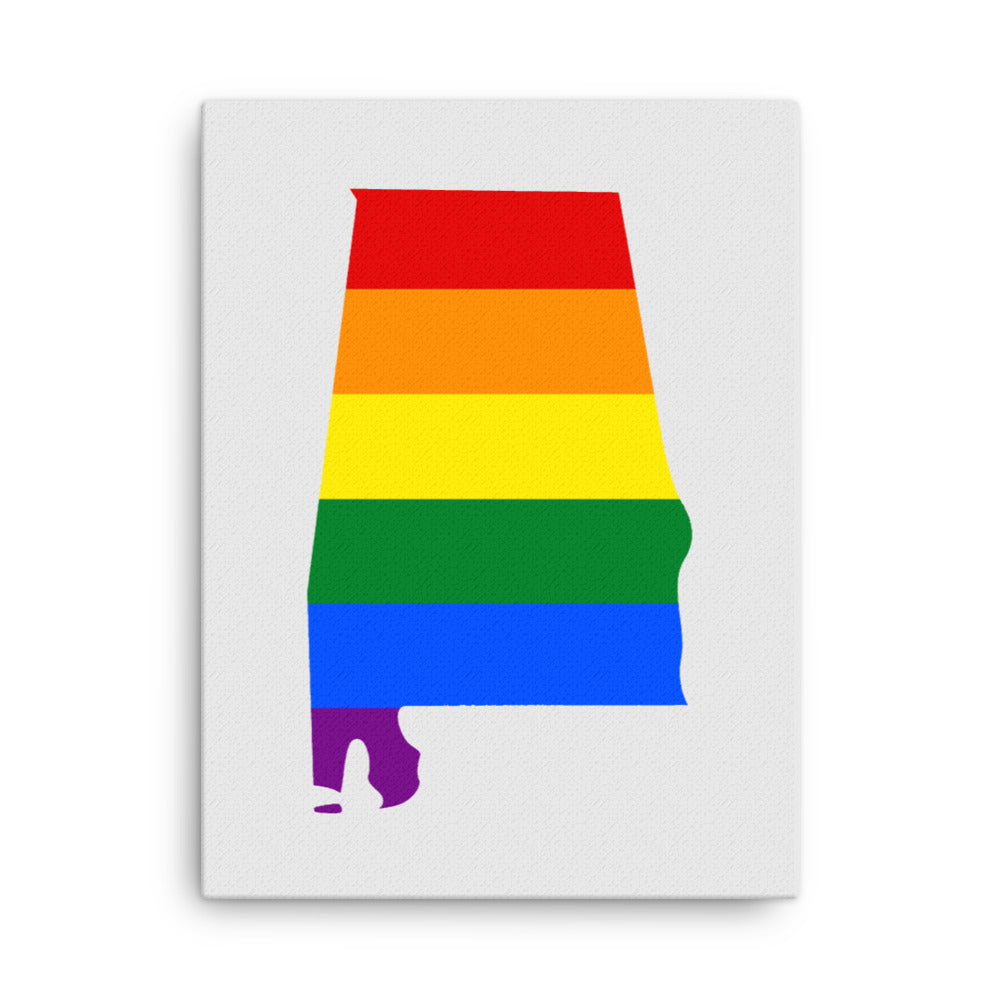 Alabama LGBTQ Pride Canvas Wall Art 18in×24in Pride Alabama thin-canvas-_in_-18x24-front-63a51a42ba642