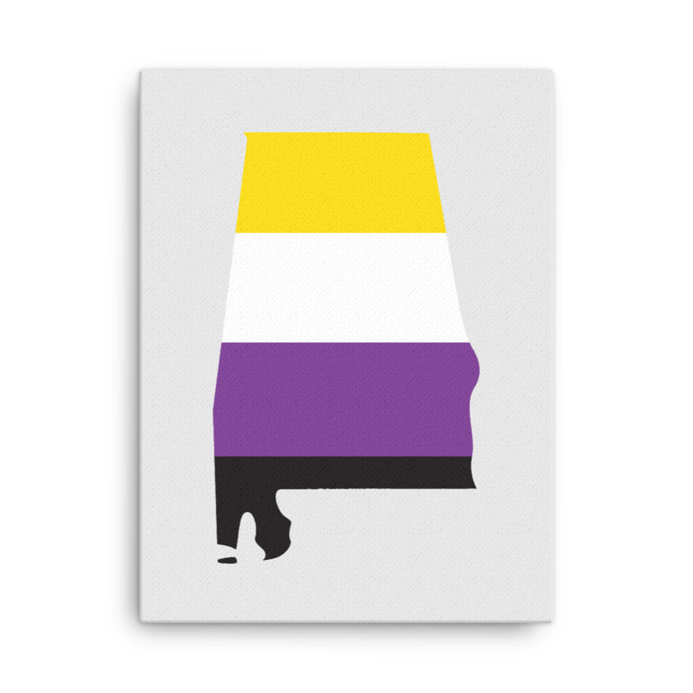 Alabama Nonbinary Enby Pride Canvas Wall Art 18in×24in Nonbinary Alabama thin-canvas-_in_-18x24-front-63a51bdc4702d