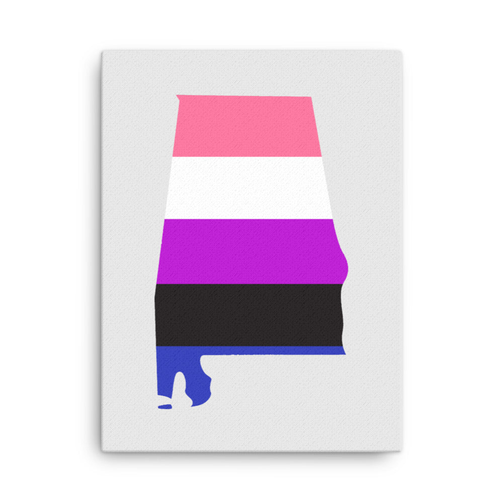 Alabama Genderfluid Pride Canvas Wall Art 18in×24in Genderfluid Alabama thin-canvas-_in_-18x24-front-63a51ccc39bf3