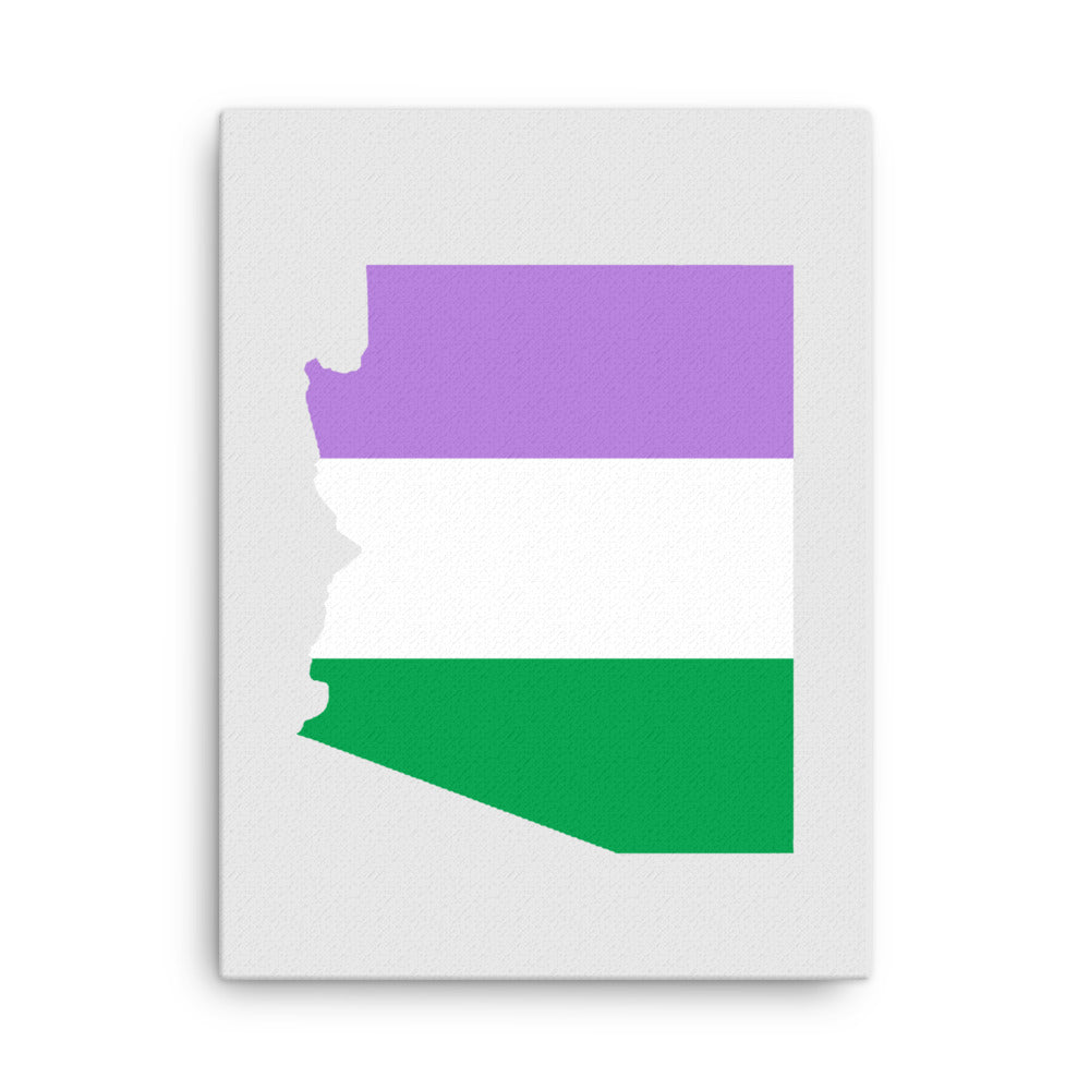 Arizona Genderqueerb Pride Canvas Wall Art 18in×24in Genderqueer Arizona thin-canvas-_in_-18x24-front-63abaa1cd8fca