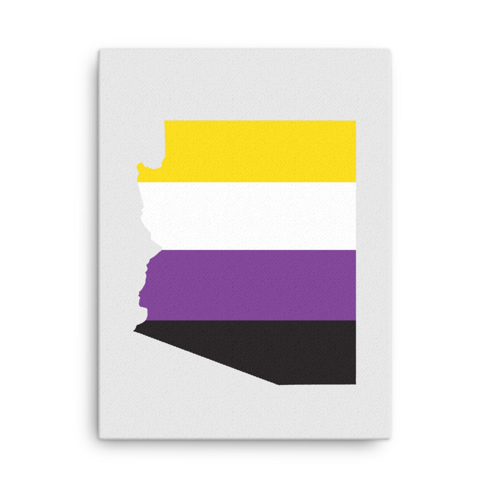 Arizona Nonbinary Enby Pride Canvas Wall Art 18in×24in Nonbinary Arizona thin-canvas-_in_-18x24-front-63abaf930a982