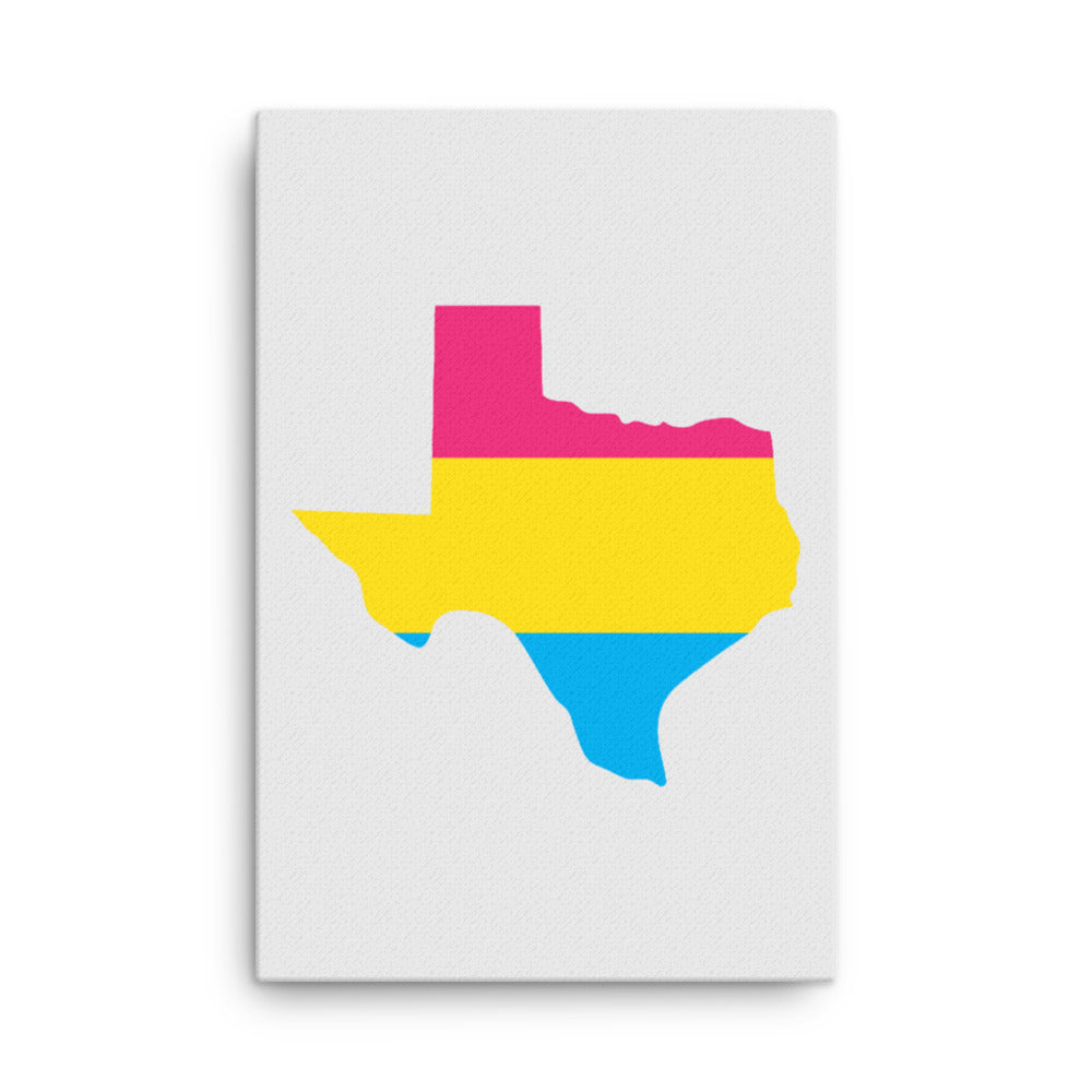 Texas Pansexual Pan Pride Canvas Wall Art 24in×36in Pansexual Texas thin-canvas-_in_-24x36-front-638ced99f07f7