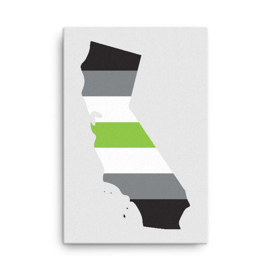 California Agender Pride Canvas Wall Art 24in×36in Agender California thin-canvas-_in_-24x36-front-638eaac84cee3