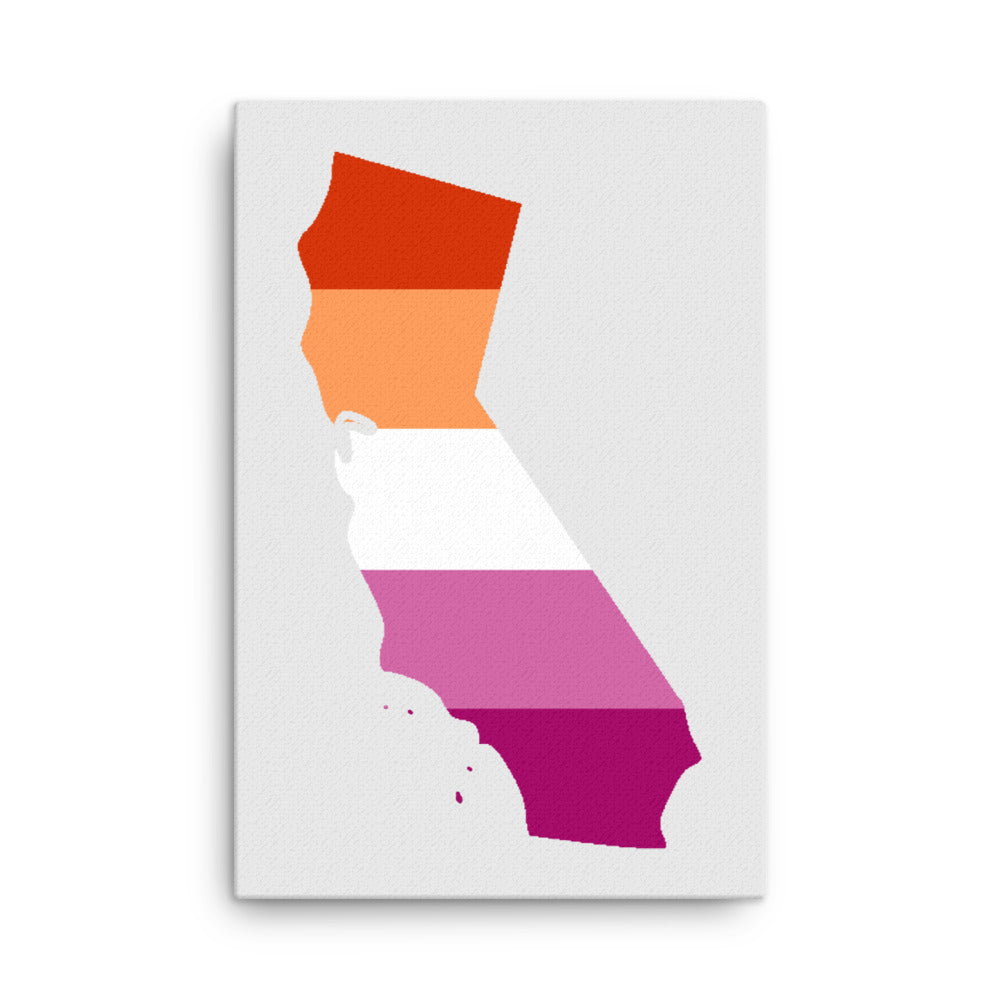 California Lesbian Pride Canvas Wall Art 24in×36in Lesbian California thin-canvas-_in_-24x36-front-638eacf6f0120