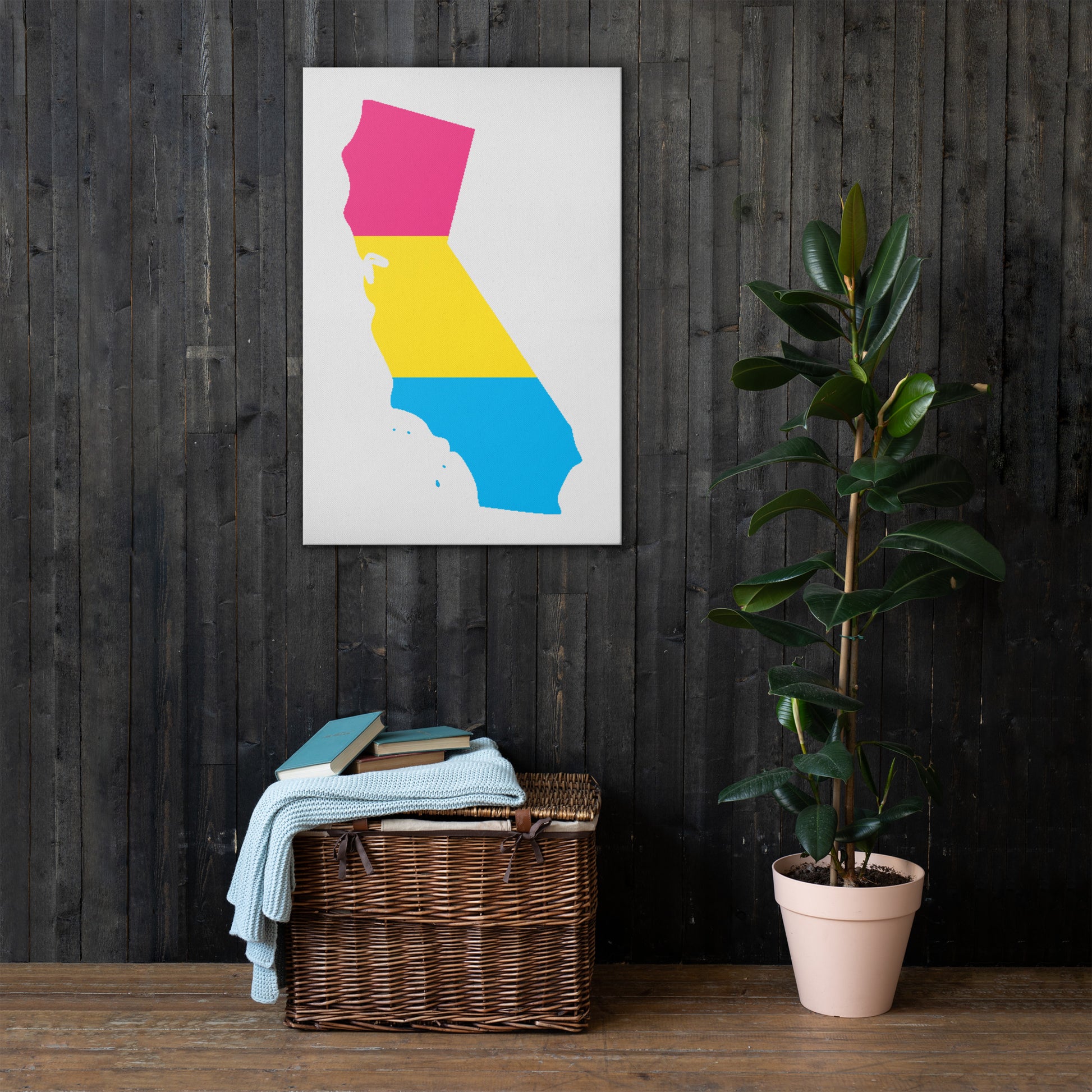 California Pansexual Pan Pride Canvas Wall Art thin-canvas-_in_-24x36-front-638eb419109dc