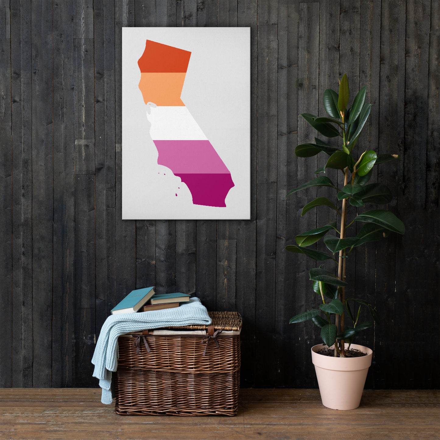 California Lesbian Pride Canvas Wall Art thin-canvas-_in_-24x36-front-638eb54153e94