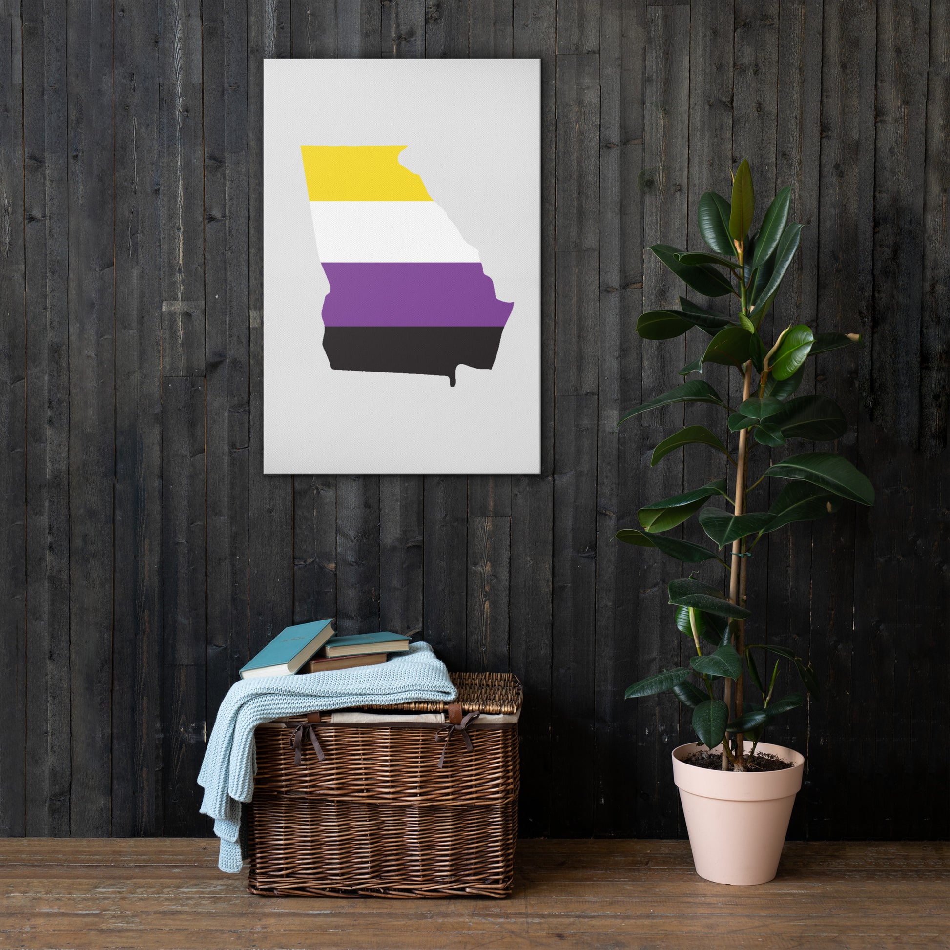 Georgia Nonbinary Enby Pride Canvas Wall Art thin-canvas-_in_-24x36-front-6392288952c7e