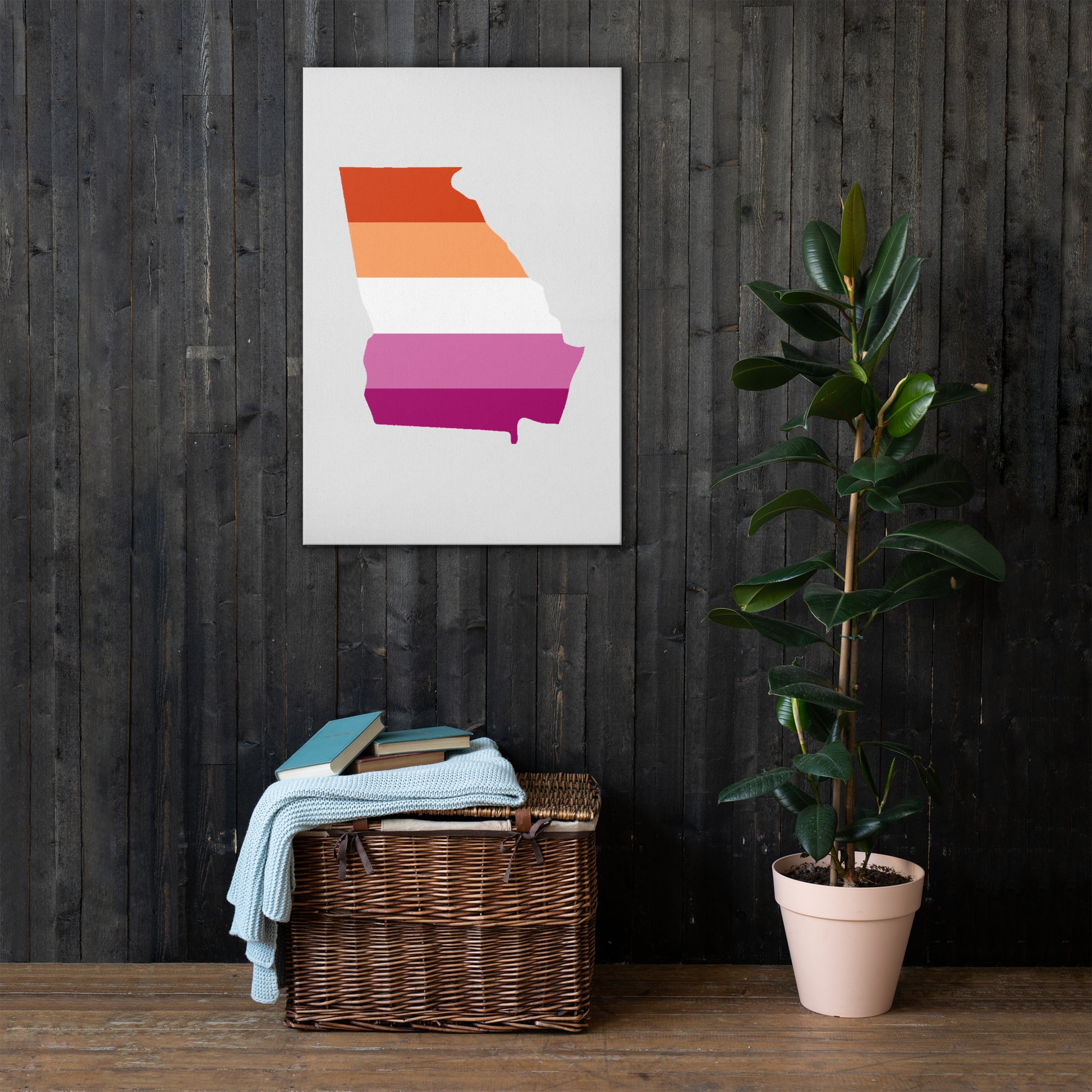 Georgia Lesbian Pride Canvas Wall Art thin-canvas-_in_-24x36-front-639251078e851