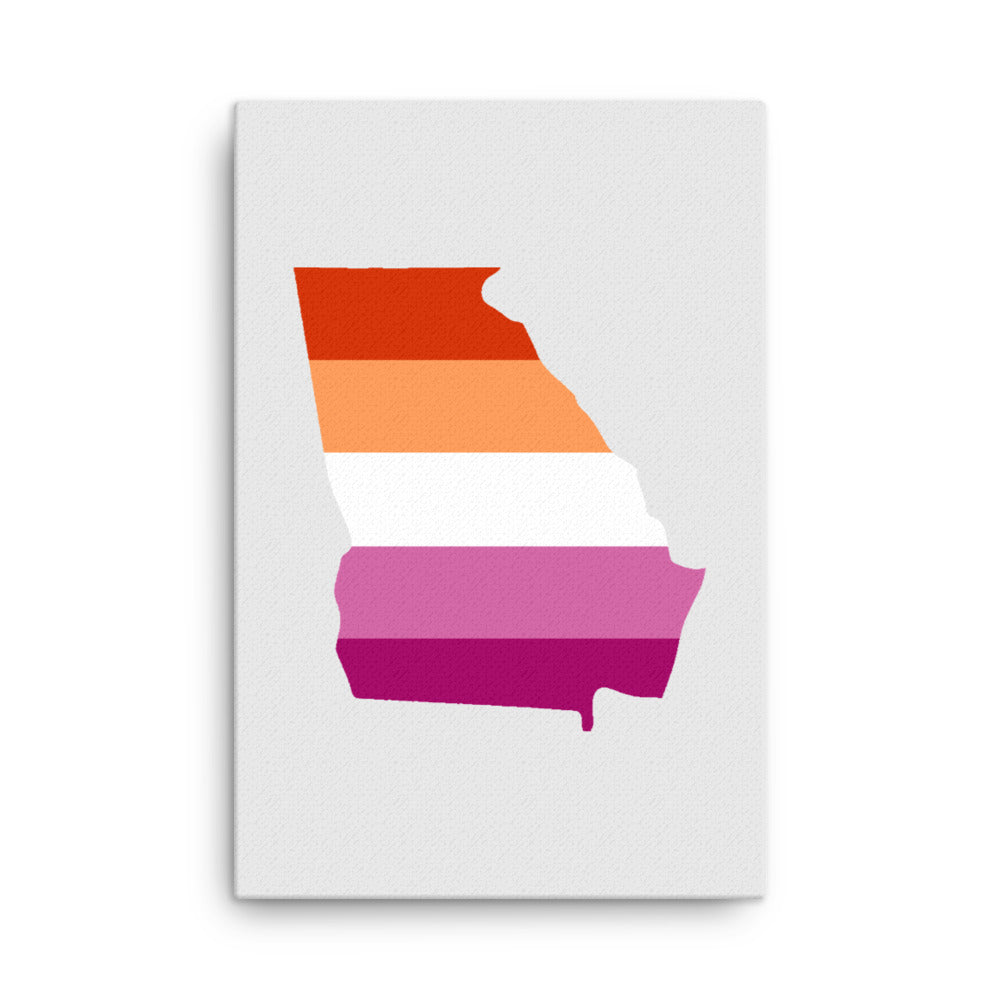 Georgia Lesbian Pride Canvas Wall Art 24in×36in Lesbian Georgia thin-canvas-_in_-24x36-front-63926389428fd