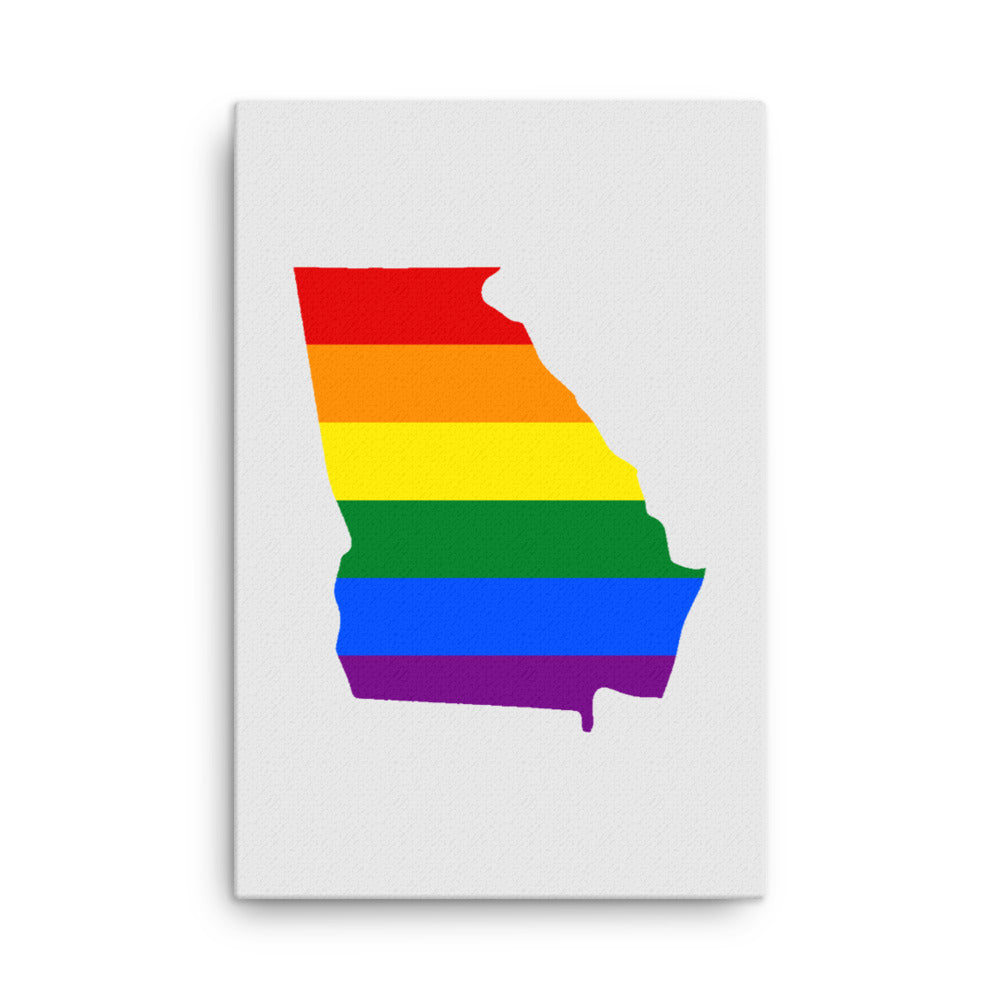 Georgia LGBTQ Pride Canvas Wall Art 24in×36in Pride Georgia thin-canvas-_in_-24x36-front-639263e4747e0