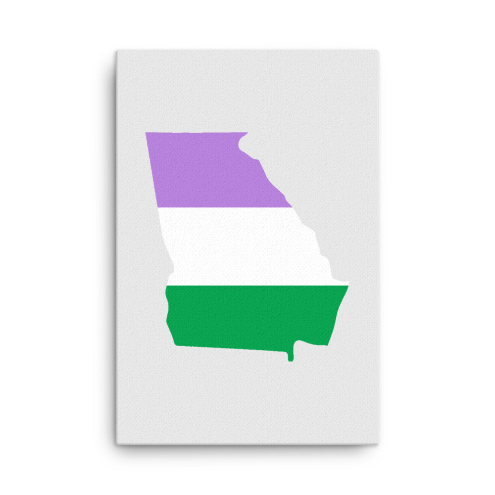 Georgia Genderqueer Pride Canvas Wall Art 24in×36in Genderqueer Georgia thin-canvas-_in_-24x36-front-63929ce9210bd