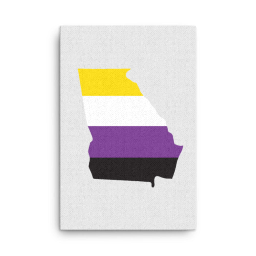 Georgia Nonbinary Enby Pride Canvas Wall Art 24in×36in Nonbinary Georgia thin-canvas-_in_-24x36-front-6392a596d9bc0