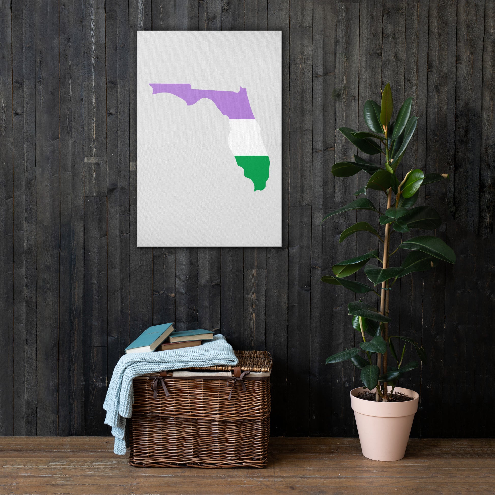 Florida Genderqueer Pride Canvas Wall Art thin-canvas-_in_-24x36-front-63938407b95a1