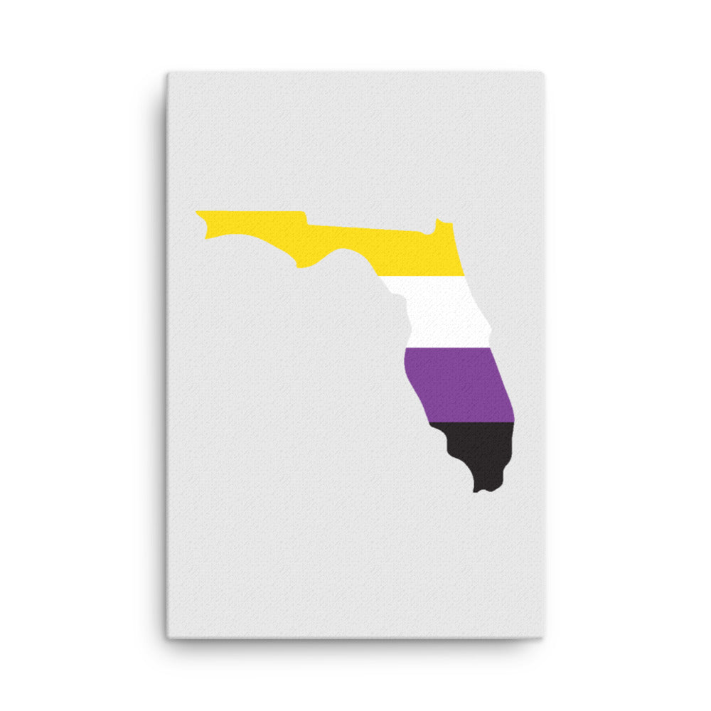 Florida Nonbinary Enby Pride Canvas Wall Art 24in×36in Nonbinary Florida thin-canvas-_in_-24x36-front-63991babc4484