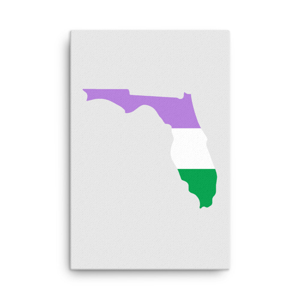 Florida Genderqueer Pride Canvas Wall Art 24in×36in Genderqueer Florida thin-canvas-_in_-24x36-front-63991cfd8837f