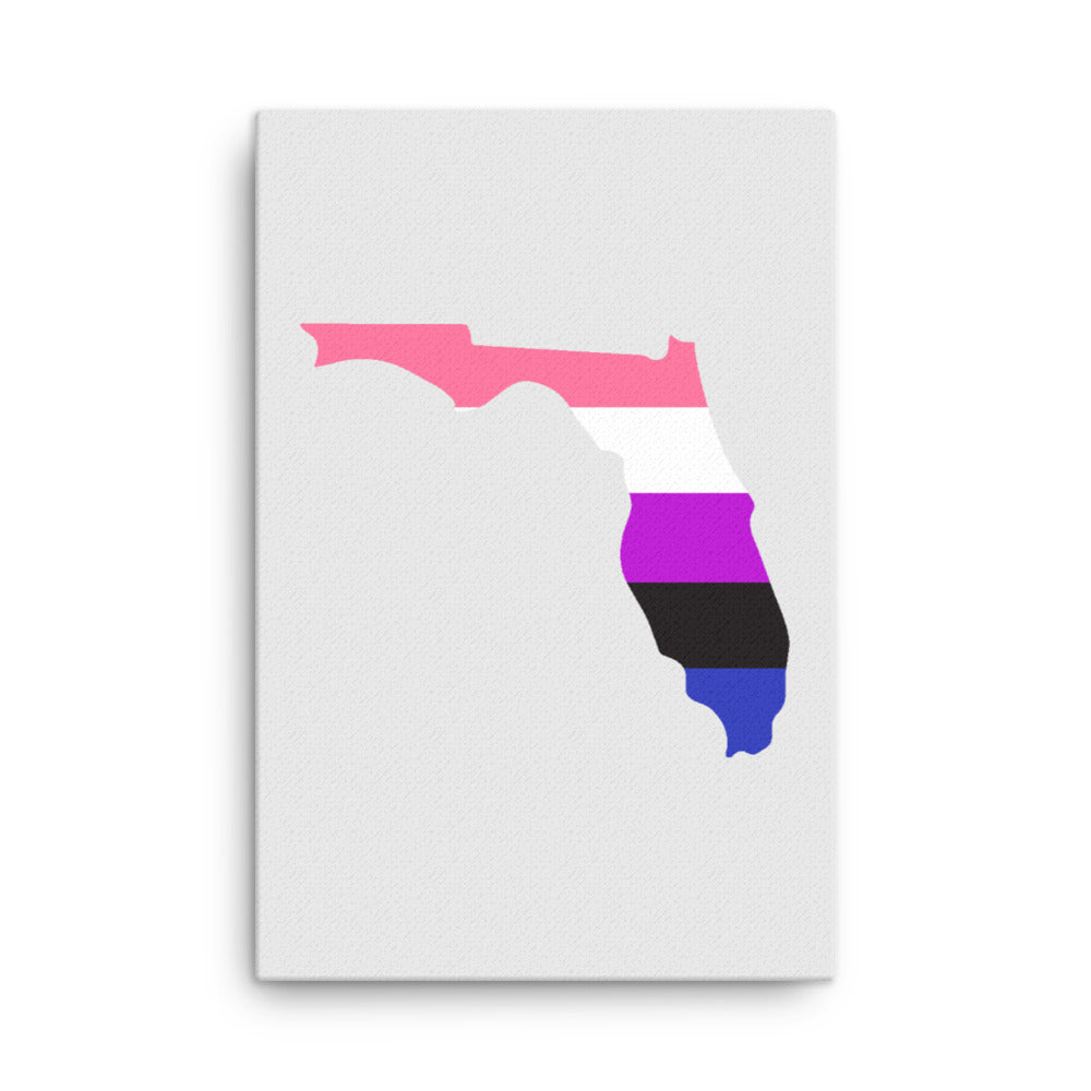 Florida Genderfluid Pride Canvas Wall Art 24in×36in Genderfluid Florida thin-canvas-_in_-24x36-front-63991d83d1caf